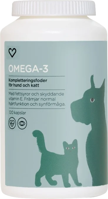 Hjärtats Omega-3 för hund och katt 120 kapslar Hjärtats
