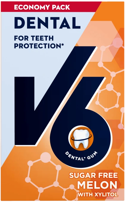 V6 Dental Melon tuggummi 70 g V6