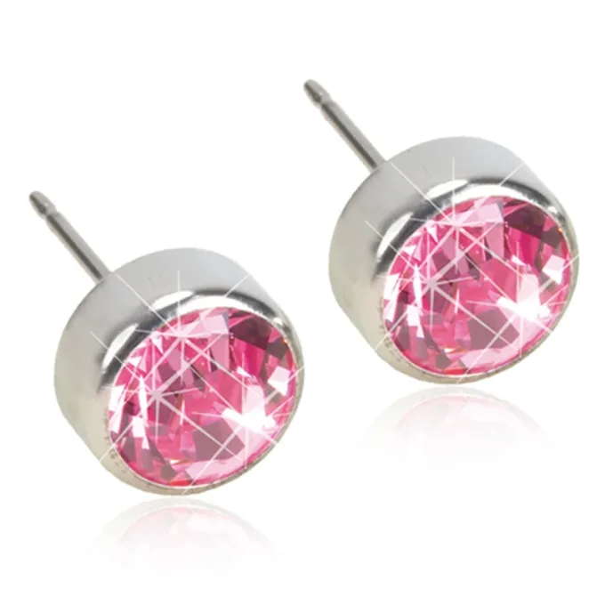 Blomdahl Örhängen Bezel Light Rose 5 mm Blomdahl