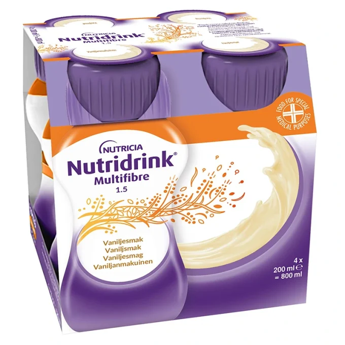 Nutridrink Multi Fibre Vanilj 4x200 ml Nutridrink