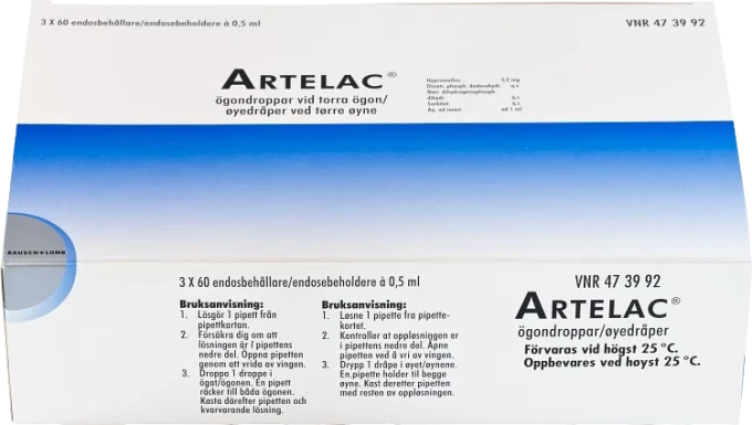 Artelac ögondroppar lösning i endosbehållare 3x60x0,5 ml Artelac