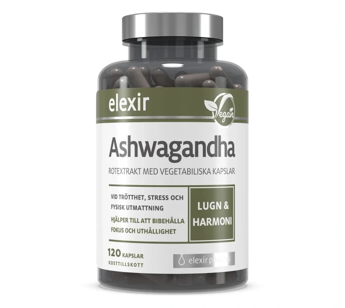 Elexir Ashwagandha 120 vegetabiliska kapslar Elexir Pharma