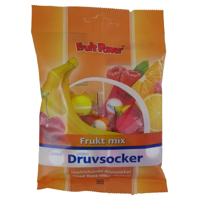 FruitPower Druvsocker Frukt Mix Tablett 75 g FruitPower