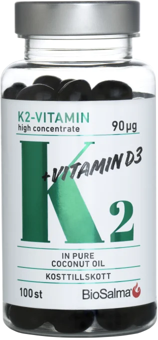BioSalma K2 90 µg + D3-vitamin 25 µg 100 st kapslar BioSalma