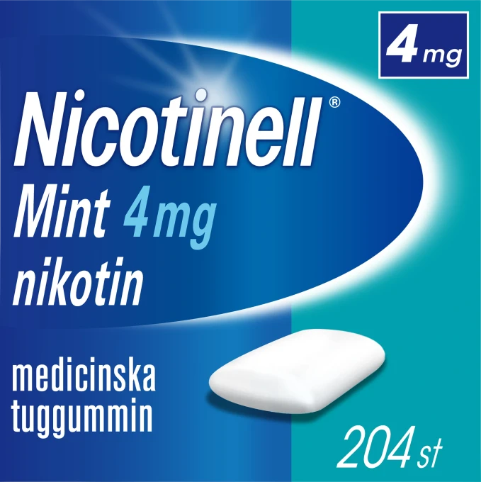 Nicotinell Mint medicinskt tuggummi 4 mg 204 st Nicotinell