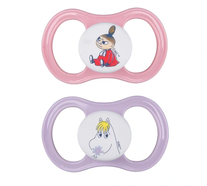 ESSKA Happy Muminedition Napp + 4 månader 2-pack  Rosa/lila Esska
