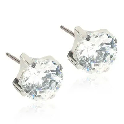 Blomdahl Örhängen Tiffany CZ White Silver 5 mm Blomdahl