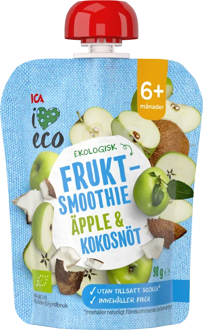 ICA I Love Eco Fruktsmoothie Äpple Kokos 90 g ICA I Love Eco