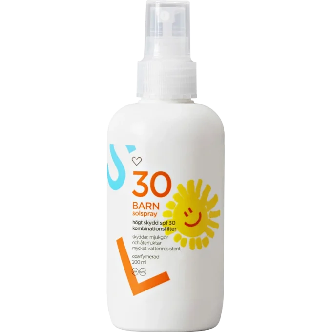 Hjärtats Solspray Barn SPF30 Oparfymerad 200 ml Hjärtats