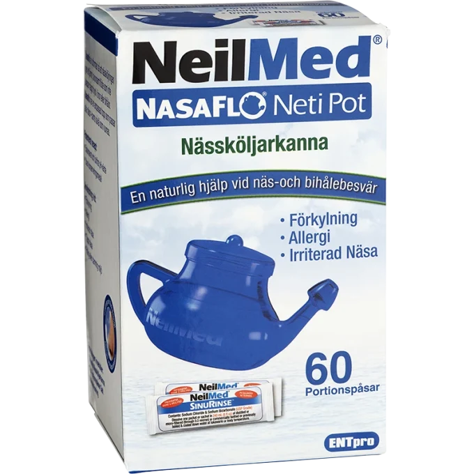 NeilMed NasaFlo Nässköljarkanna med 60 saltpåsar NeilMed