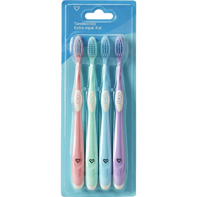 Hjärtats Tandborste Extra Mjuk 4-pack Hjärtats