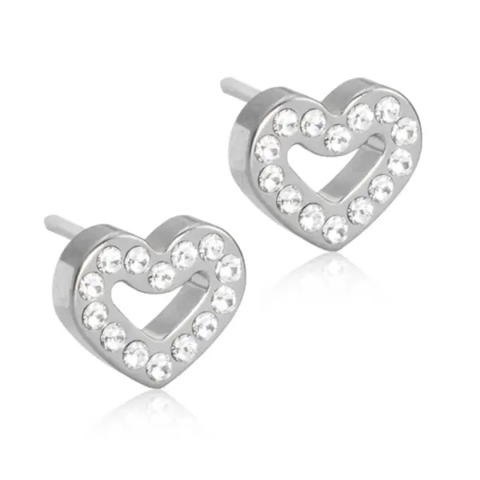 Blomdahl Örhängen Brill Heart Hollow Crystal 8mm 1par Blomdahl