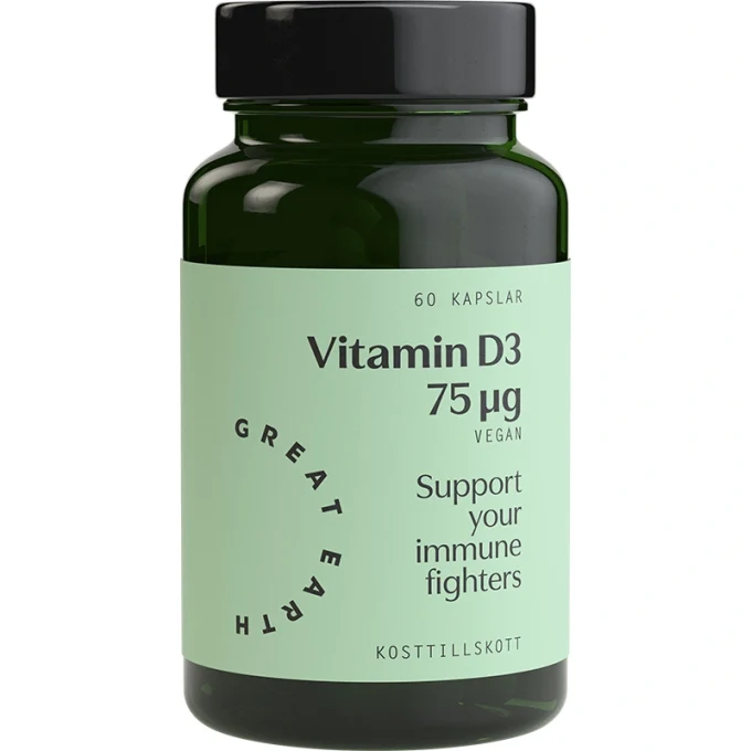 Great Earth Vitamin D3 Vegan 60 kapslar Great Earth