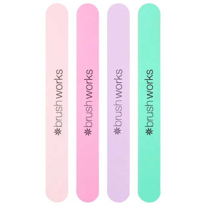 Brushworks Pastel Coloured Nail Files 4-pack Brushworks
