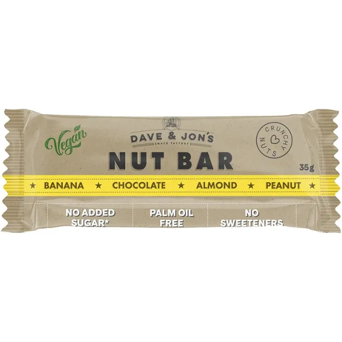 Dave & Jon's Nötbar Banan/Choklad 35 g Dave & Jons