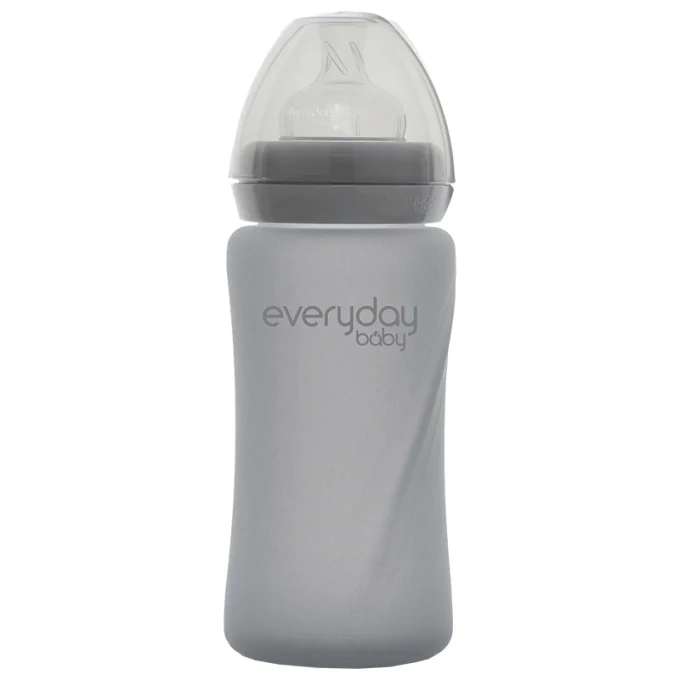 Everyday Baby Nappflaska Glas Healthy + Quiet Grey 240 ml Everyday Baby