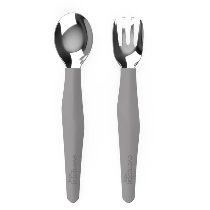 Everyday Baby Bestick Rostfritt Stål och Silikon Quiet Grey Everyday Baby