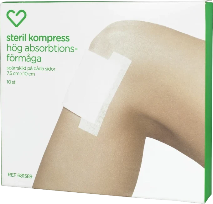 Hjärtats sterila kompress 7,5 x 10 cm 10 st Hjärtats