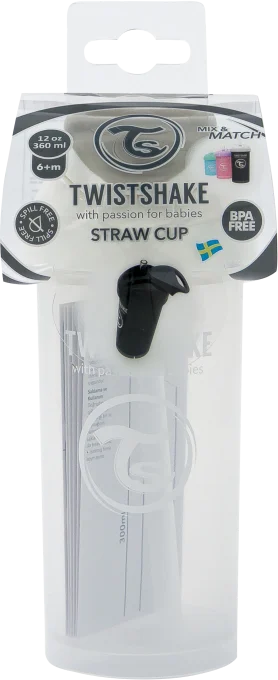 Twistshake Straw Cup 360 ml 6+ mån Vit Twistshake