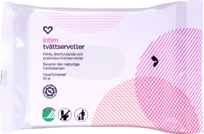 Hjärtats Intim Tvättservetter 10st Hjärtats