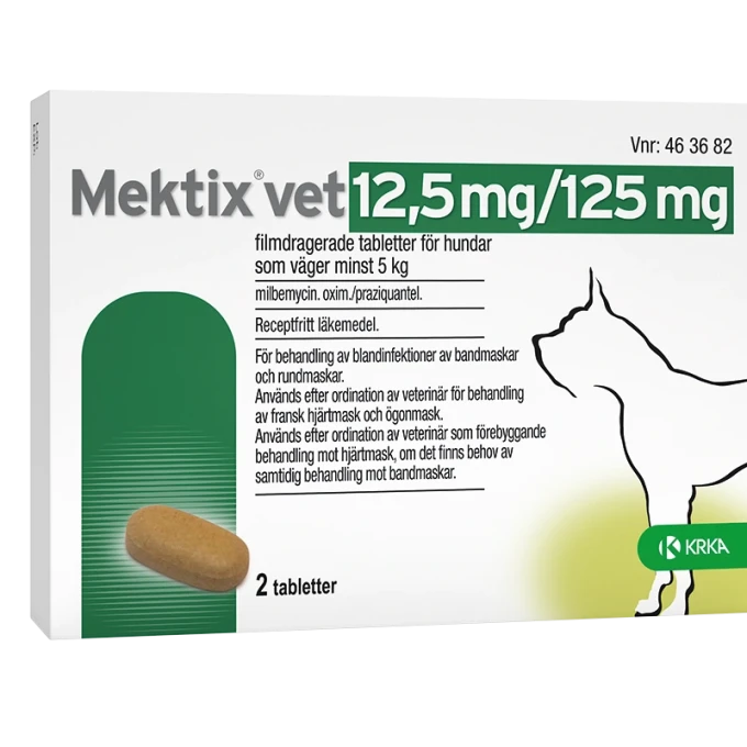 Mektix vet Filmdragerad tablett 12,5mg/125mg Blister, 2tabletter Mektix vet