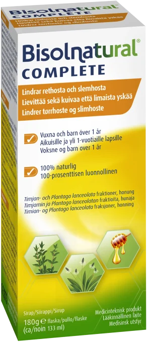 Bisolnatural Complete Hostsirap 133 ml Bisolvon