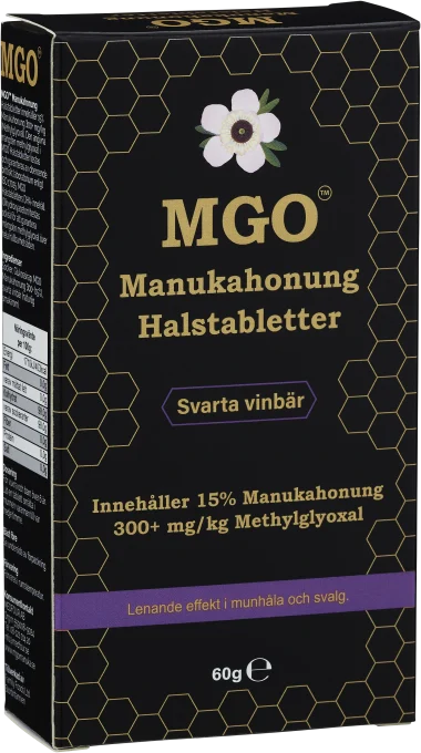 MGO Manukahonung 300+ Halstabletter Svarta Vinbär 60 g Mgo