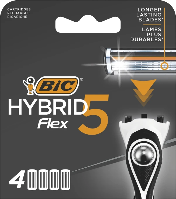 BIC Hybrid 5 Flex Rakblad för Män 4-pack BIC