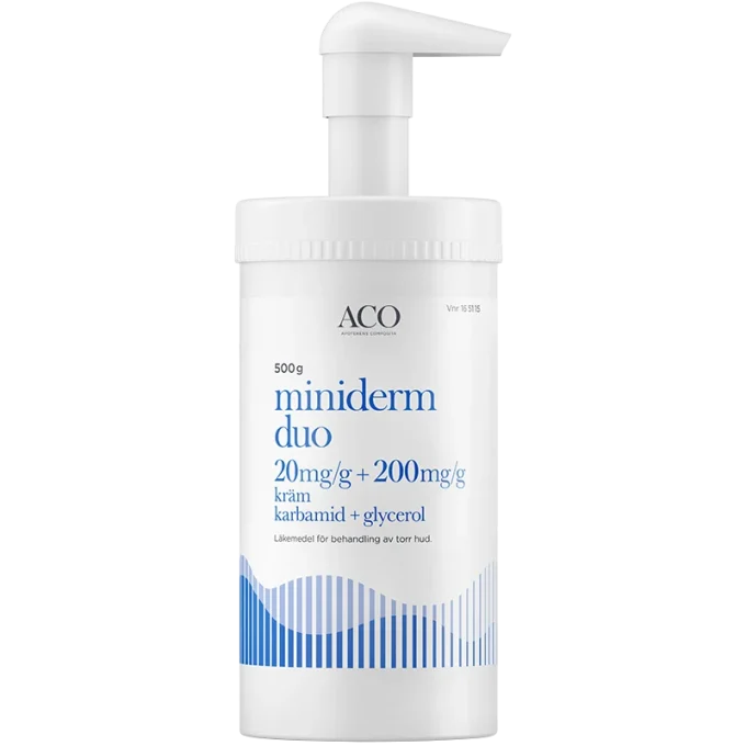 Miniderm Duo Kräm 20mg/g+200mg/g Burk med pump, 500g Miniderm