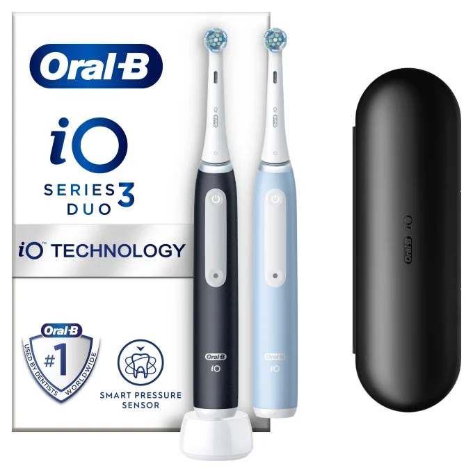 Oral-B iO3 Duo Mattsvart/Isblå Oral-B