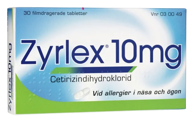 Zyrlex filmdragerad tablett 10 mg 30 st Zyrlex