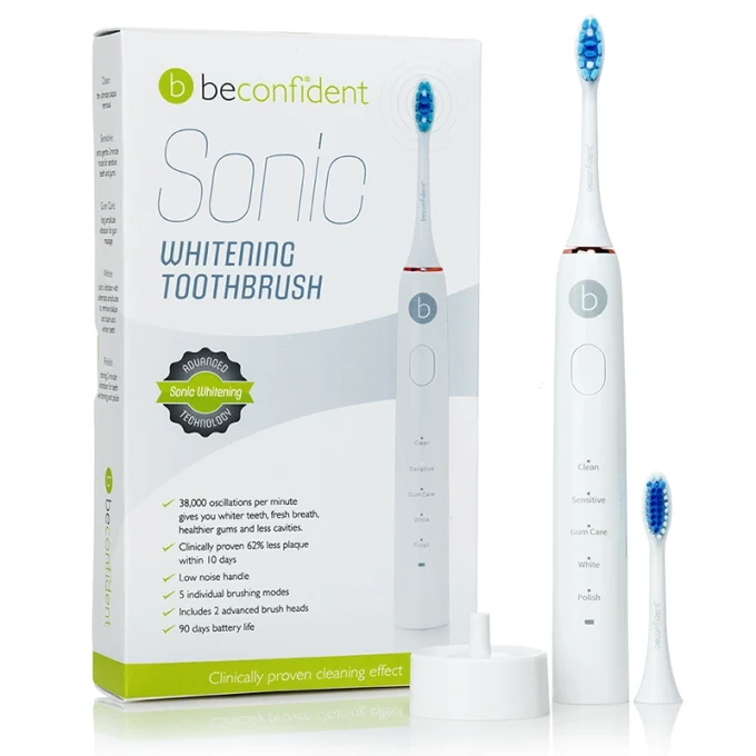 Beconfident Sonic Whitening Tandborste Vit/Roseguld 1 st Beconfident