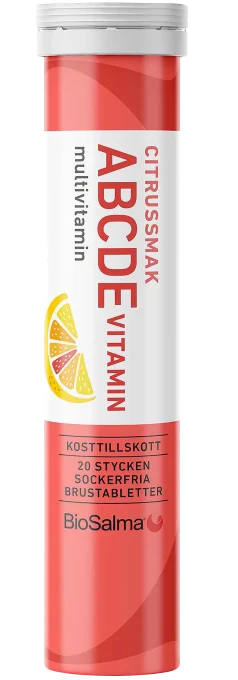 BioSalma ABCDE-multivitamin Citrus 20 brustabletter BioSalma
