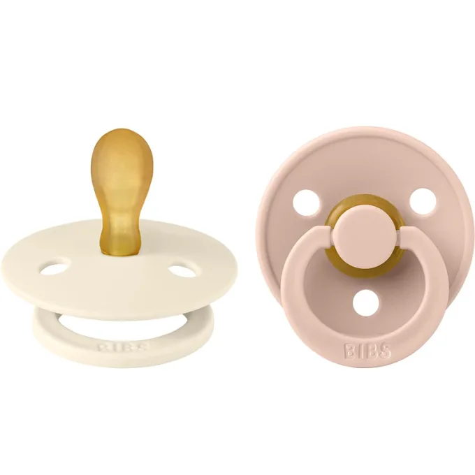 BIBS Colour Latex Symmetrical Ivory/Blush 2-pack Size 1 Bibs