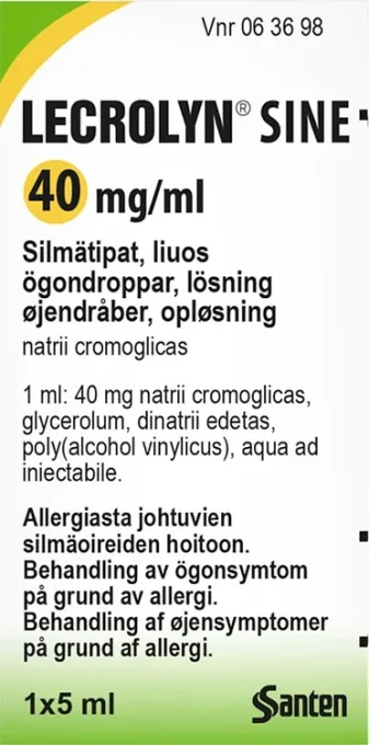 Lecrolyn Sine ögondroppar lösning 40 mg/ml 5 ml Lecrolyn