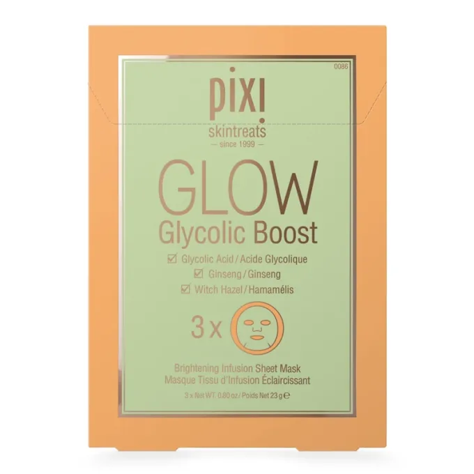 Pixi Glow Glycolic Boost Sheet Mask 3-pack Pixi
