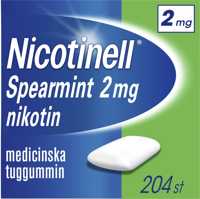 Nicotinell Spearmint medicinskt tuggummi 2 mg 204 st Nicotinell