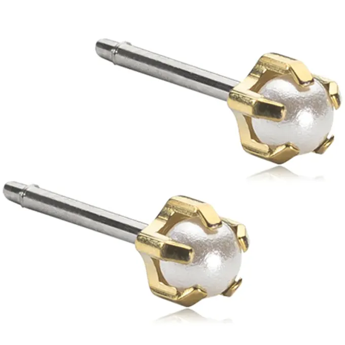 Blomdahl Örhängen Tiffany Pearl White 4 mm Blomdahl