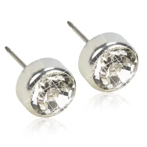 Blomdahl Örhängen Bezel Crystal Silver 6 mm Blomdahl