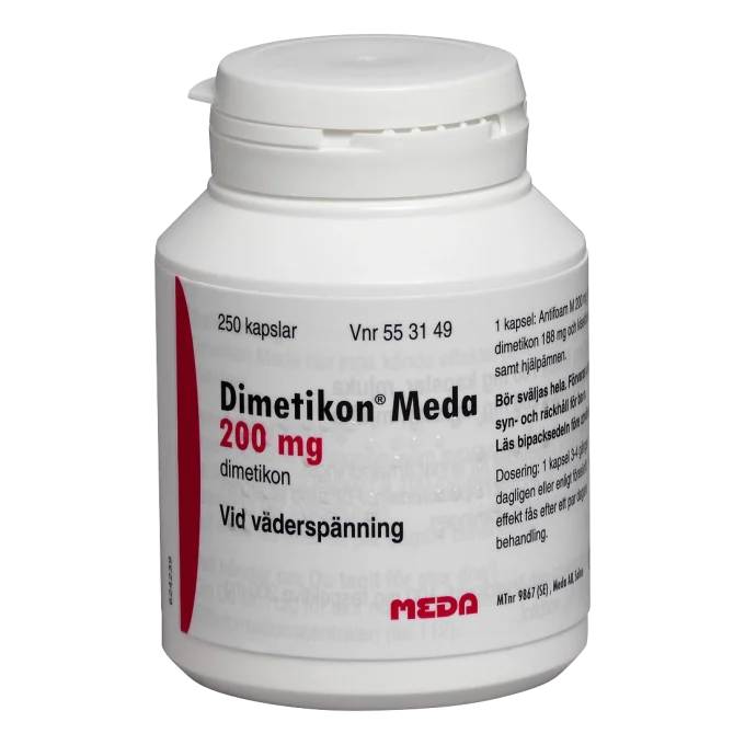 Dimetikon Meda mjuk kapsel 200 mg 250 st Dimetikon meda