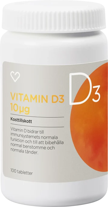 Hjärtats Vitamin D 10µg Tablett 100 st Hjärtats