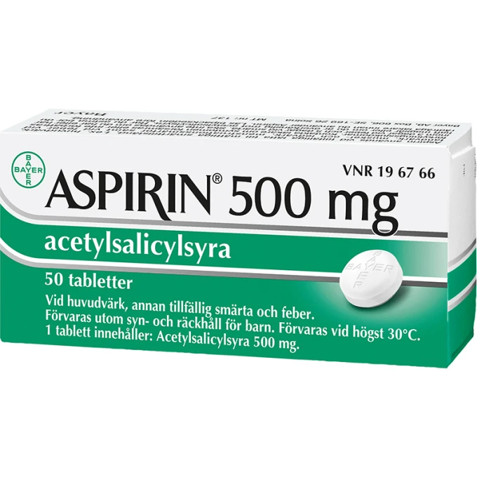 Aspirin tablett 500 mg 50 st Aspirin