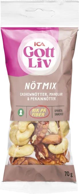 ICA Gott Liv Nötmix Cashew Mandel Pekannöt 70 g ICA Gott Liv