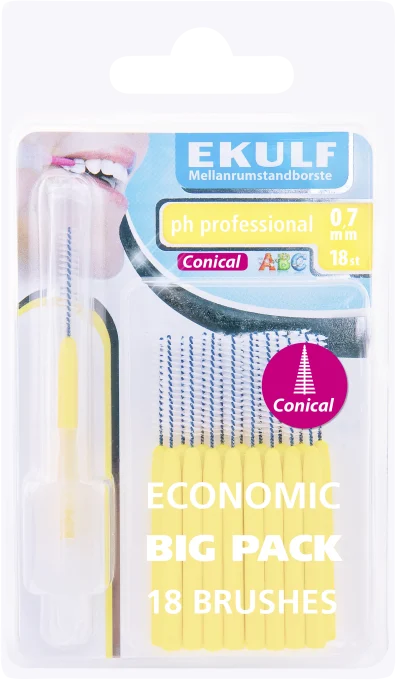 Ekulf pH Professional Konisk Mellanrumstandborste 0,7 mm 18 st Ekulf