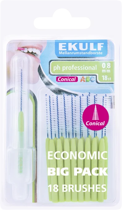 Ekulf pH Professional Konisk Mellanrumstandborste 0,8 mm 18 st Ekulf