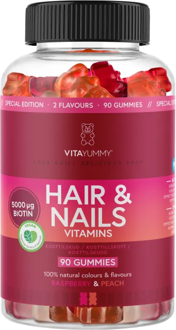 VitaYummy Hair & Nails Raspberry & Peach Mix 90st VitaYummy