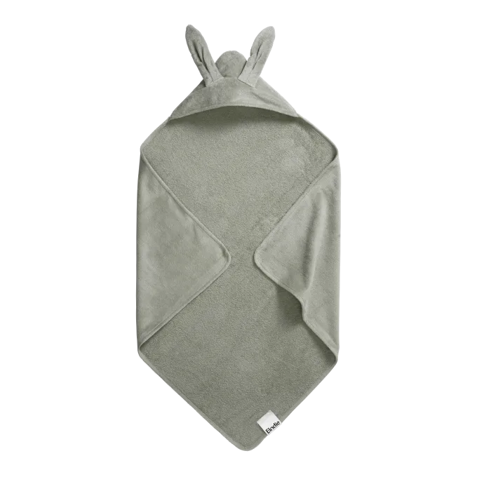 Elodie Hooded Towel Mineral Green Bunny 0-3 år Elodie Details