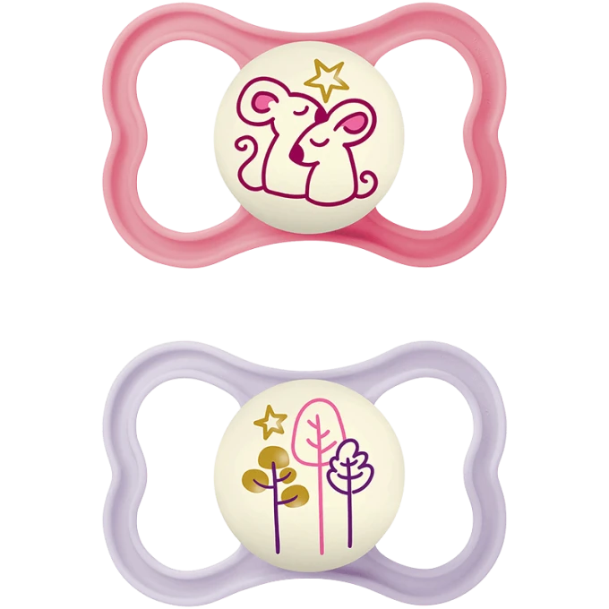 MAM Air Night Napp 16-36 mån 2-pack Rosa Mam
