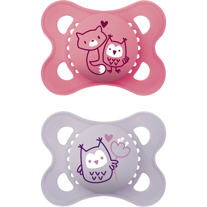 MAM Original Napp 0-6 mån Naturgummi 2-pack Rosa Mam
