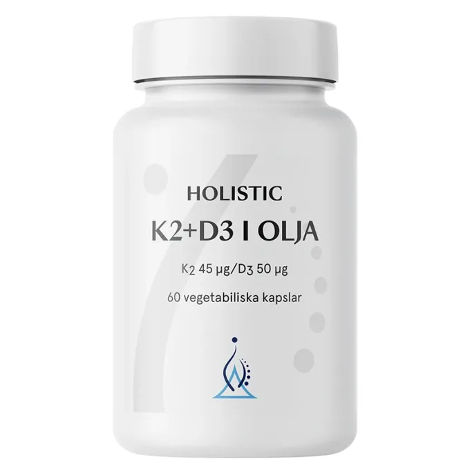 Holistic K2+D3-vitamin i Olja 60 st Holistic